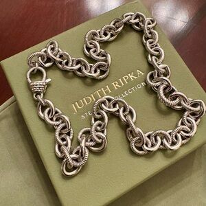 Judith Ripka Classic 100g 925 Silver Chunky Heavy Link Necklace  18”
